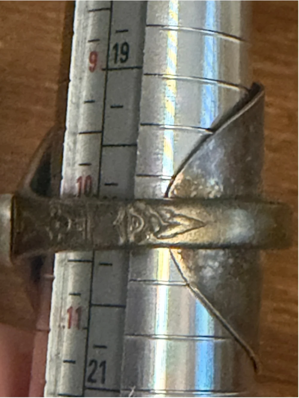 Vintage Silver Tone Spoon Ring Floral Scroll Fixed Size 10 Flatware Jewelry